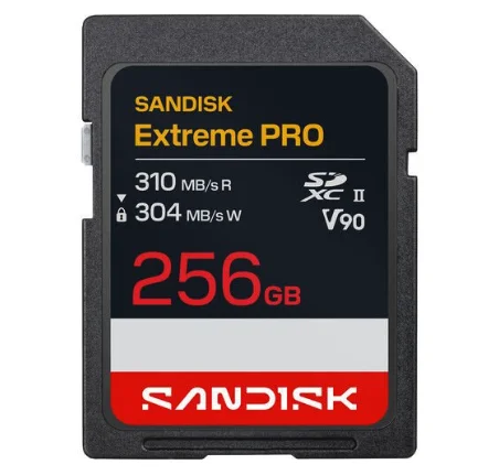 SanDisk Extreme PRO 256GB 310MB/s UHS-II V90 SDXC Hafıza Kartı (SDSDXDE-256G-GN4IN)