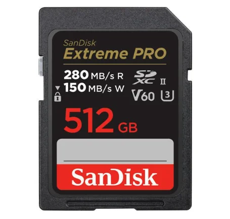 SanDisk Extreme PRO 512GB 280MB/s UHS-II V60 SDXC Hafıza Kartı (SDSDXEP-512G-GN4IN)