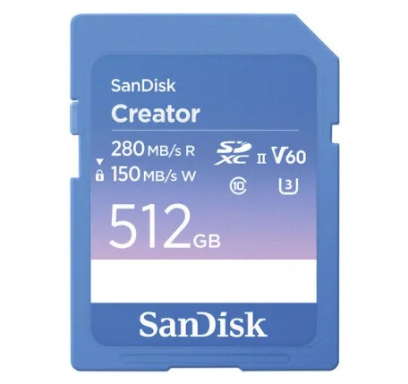 SanDisk Creator Series 512GB 280MB/s UHS-II V60 SDXC Hafıza Kartı (SDSDXEP-512G-GNCIS)