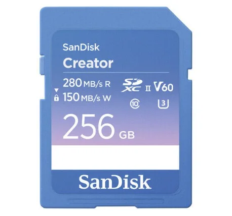 SanDisk Creator Series 256GB 280MB/s UHS-II V60 SDXC Hafıza Kartı (SDSDXEP-256G-GNCIS)