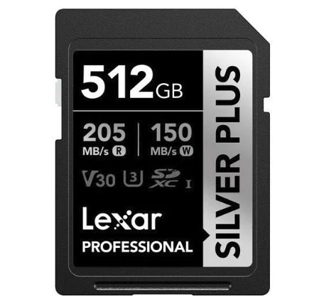 Lexar Professional 512GB 205MB/s Silver Plus Serisi SDXC UHS-I