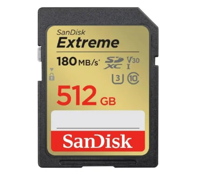 SanDisk Extreme 512GB 180MB/s-190MB/s UHS-I U3 V30 SDXC Hafıza Kartı (SDSDXVV-512G-GNCIN)